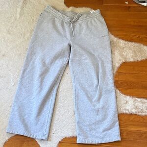 Aritzia Light Gray Wide-Leg Sweatpants